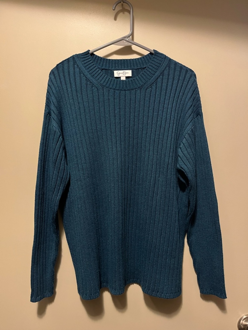 Jessica Simpson Teal Ribbed Crewneck Sweater - Cozy Knit Pullover